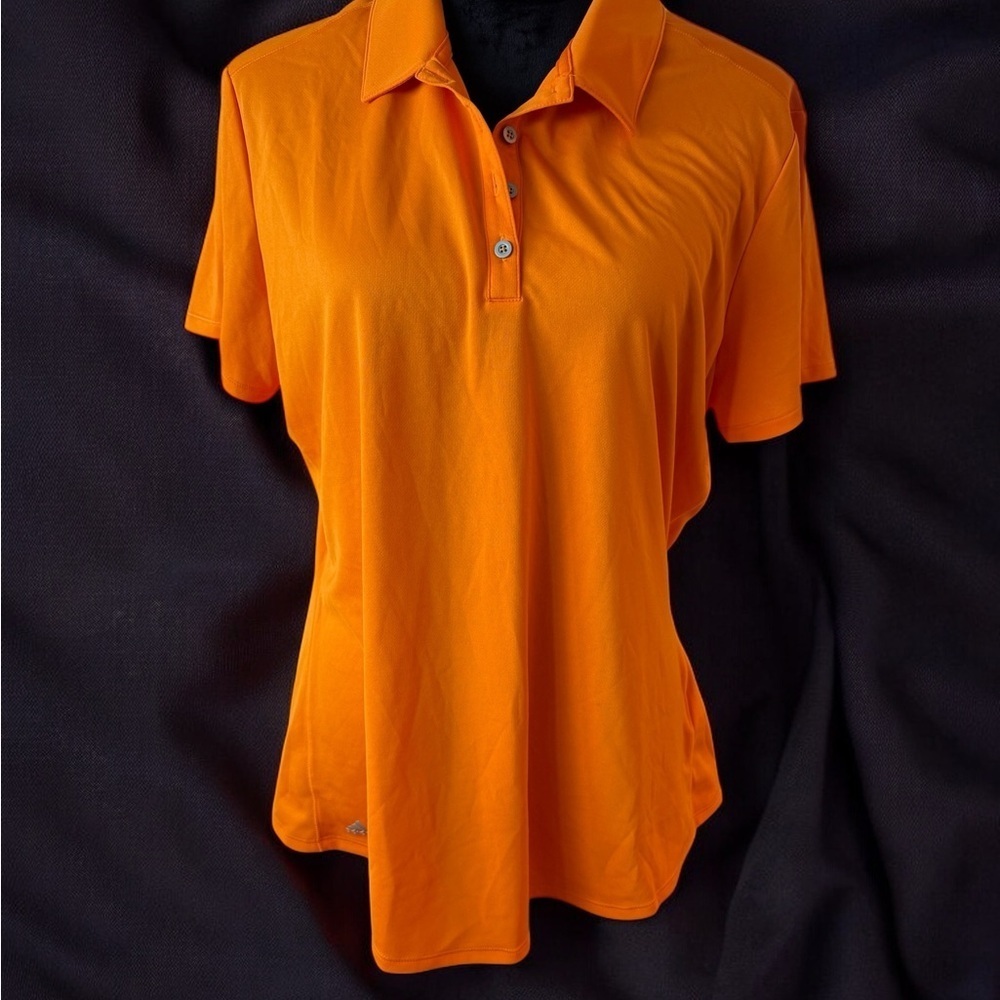 Adidas Orange Short Sleeve Polo Shirt Relaxed Fit size xl